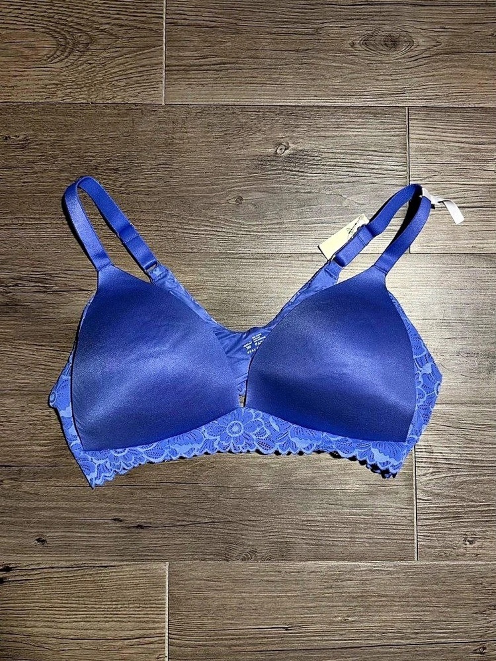 Aerie Lace Trim Bra in Blue 38D NWT